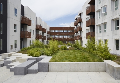 Courtyard inside Rivermark in Sacramento, Ca.