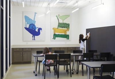 Activity room inside Rivermark in Sacramento, Ca.