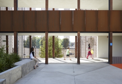 Open-air bridges at the Rivermark in Sacramento, Ca.