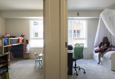 Two bedroom unit inside Rivermark in Sacramento, Ca.
