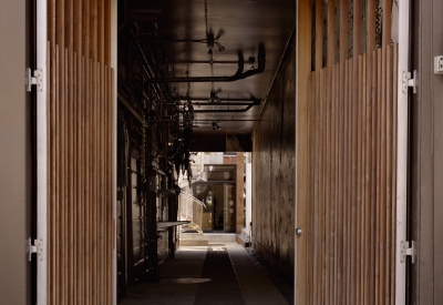 Passage gate opening to Shotwell Compound in San Francisco. 