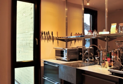 Kitchen inside Zero Cottage in San Francisco.