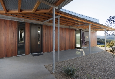 Entrance to Healdsburg Rural House in Healdsburg, California.