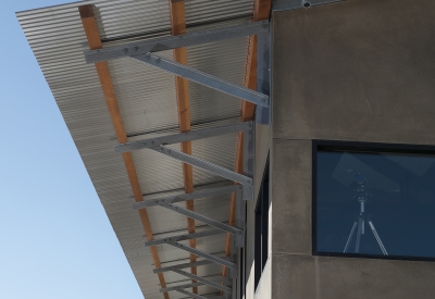 Metal rafter roof at Healdsburg Rural House in Healdsburg, California.