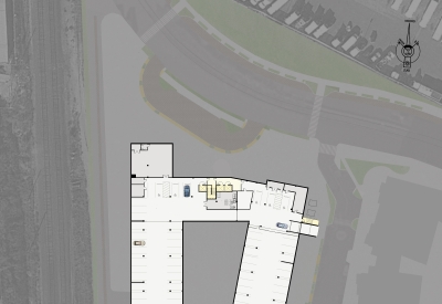 Diagram of the basement floor plan of Dr. George Davis Senior Building in San Francisco.
