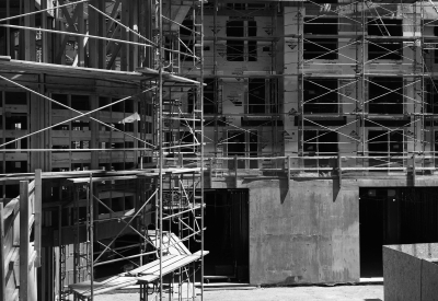 Construction of the courtyard at Dr. George Davis Senior Building in San Francisco.