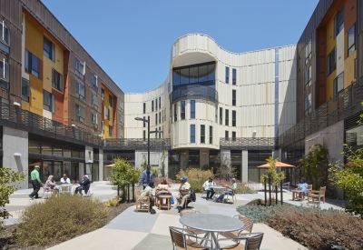 The courtyard in Dr. George Davis Senior Building in San Francisco.