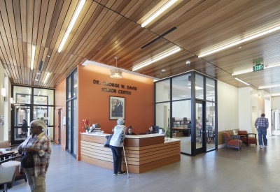 Senior Center lobby inside the Dr. George Davis Senior Building in San Francisco.