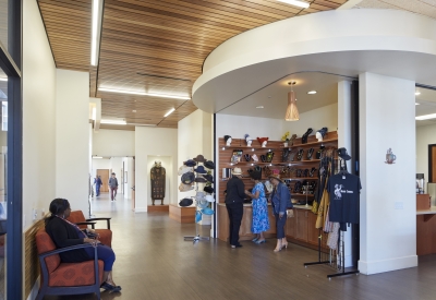 Residents shopping at the boutique inside Dr. George Davis Senior Building in San Francisco.