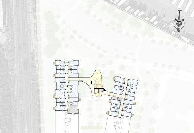 Diagram of the level five floor plan of Dr. George Davis Senior Building in San Francisco.