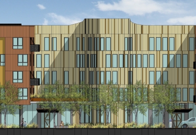 Rendered north elevation of Dr. George Davis Senior Building in San Francisco.