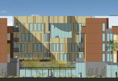 Rendered south elevation of Dr. George Davis Senior Building in San Francisco.