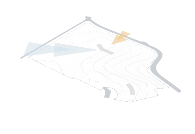 Aerial site diagram showing the direction of the wind.
