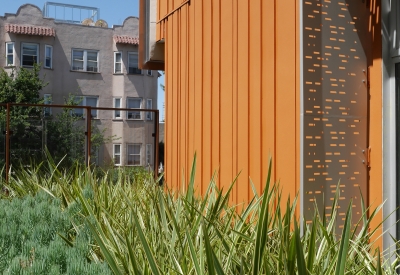 Rain screen and greenroof at Lakeside Senior Housing in Oakland, Ca