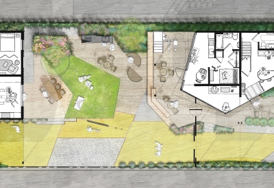 Site plan for  More-Plex, a competition entry for kit-of-parts collaborative housing.