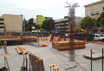 Exterior view of construction at 300 Ivy in San Francisco, CA.