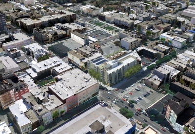 Aerial view of 300 Ivy in San Francisco, CA.