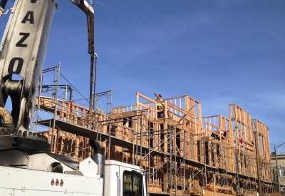 Exterior view of construction at 300 Ivy in San Francisco, CA.