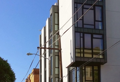 Exterior view of construction at 300 Ivy in San Francisco, CA.