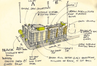 Sketch of 300 Ivy in San Francisco, CA.