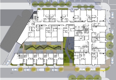 Upper floor plan of 300 Ivy in San Francisco, CA.