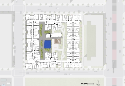 Upper-level floor plan for Five88 in San Francisco.