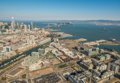 Aerial view of Five88 in San Francisco 