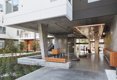 Courtyard inside Five88 in San Francisco. 