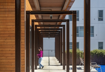 Courtyard inside Five88 in San Francisco 