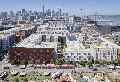 Aerial view of Five88 in San Francisco 