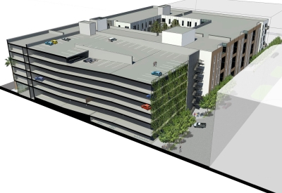 Rendering of parking garage for 855 Brannan in San Francisco.