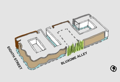 Diagram view from the southeast for 855 Brannan in San Francisco.