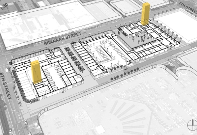 Bicycles aerial diagram for 855 Brannan in San Francisco.