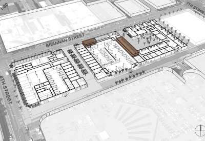 Community spaces aerial diagram for 855 Brannan in San Francisco.