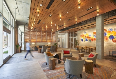 Leasing office interior at 855 Brannan in San Francisco.