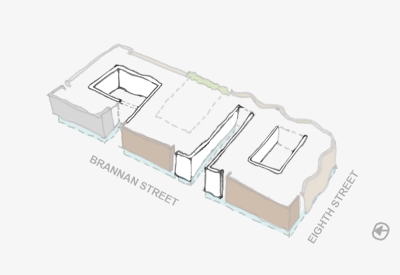Diagram of the Eyelet fabric for 855 Brannan in San Francisco.