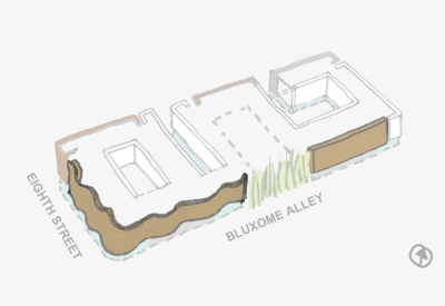 Diagram of pleated fabric for 855 Brannan in San Francisco.