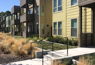 Cottage walk up flats at Foundry Commons in San Jose, Ca. 