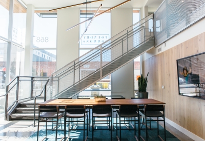 Leasing lounge at Foundry Commons in San Jose, Ca.