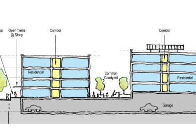 Section sketch for 789 Minnesota in San Francisco.