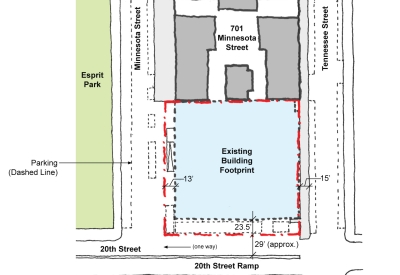 Existing site plan for 789 Minnesota in San Francisco.