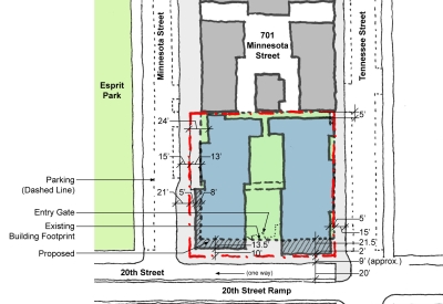 Proposed site plan for 789 Minnesota in San Francisco.