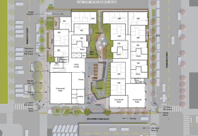 Level one site plan for 789 Minnesota in San Francisco.