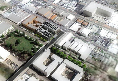 Aerial rendering for 789 Minnesota in San Francisco.