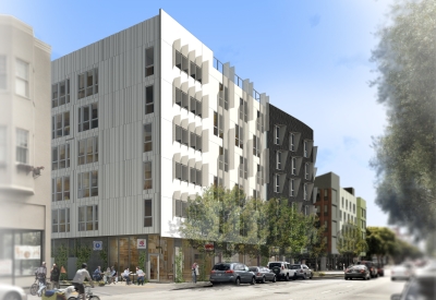 Rendering of exterior view of 388 Fulton in San Francisco, CA.