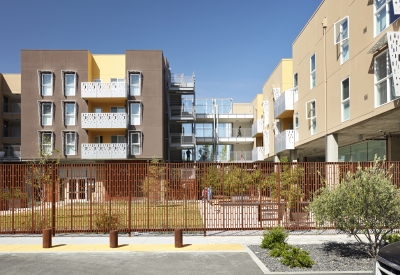 Courtyard in Mayfield Place in Palo Alto, Ca.