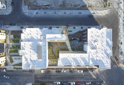 Birds-eye view of Pacific Pointe Apartments in San Francisco, CA.