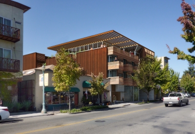 Rendered street view of Harmon Guest House in Healdsburg, Ca 