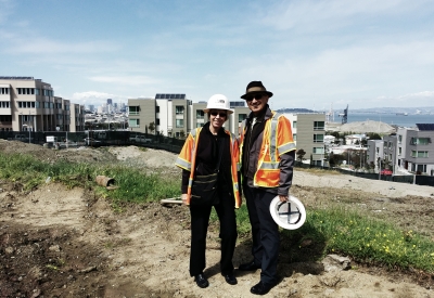 David Baker and Paulette Taggart during construction of 847-848 Fairfax Avenue in San Francisco.