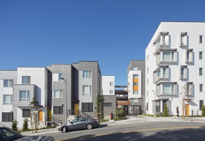 Exterior view of townhouses at 847-848 Fairfax Avenue in San Francisco.